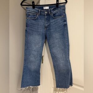 Zara Women's Blue Jeans - Flare Crop
